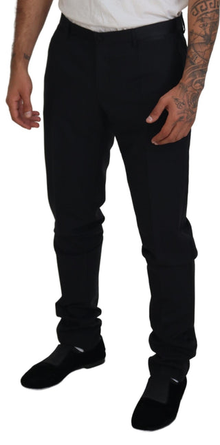 Elegant Black Dress Pants From Virgin Wool Blend