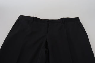 Elegant Black Dress Pants From Virgin Wool Blend