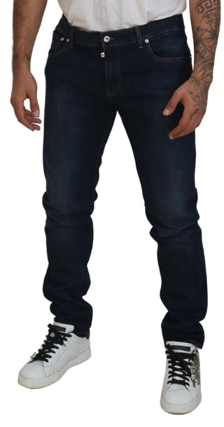 Sleek Skinny Jeans In Dark Blue