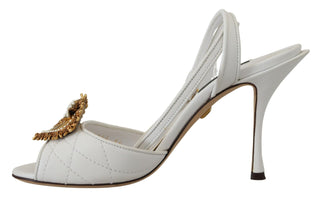 Devotion Embellished White Leather Stilettos