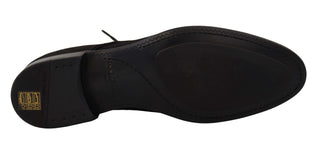 Elegant Black Leather Derby Dress Shoes