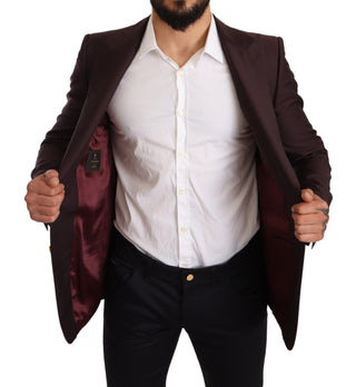 Elegant Purple Slim Fit Blazer