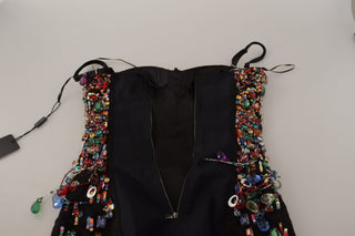 Multicolor Sleeveless Bustier Jeweled Spring Top