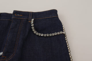 Chic High Waist Hot Pants Shorts With Crystal Detailing