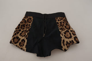 Leopard Print High Waist Hot Pants Shorts