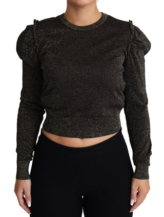 Elegant Cropped Sweater With Logo Detail