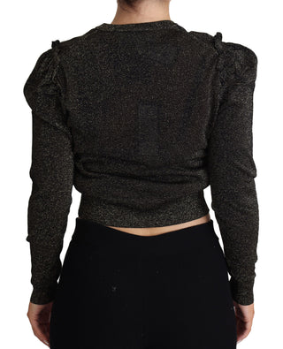 Elegant Cropped Sweater With Logo Detail