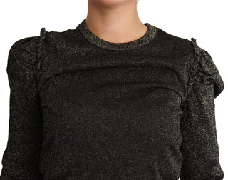 Elegant Cropped Sweater With Logo Detail