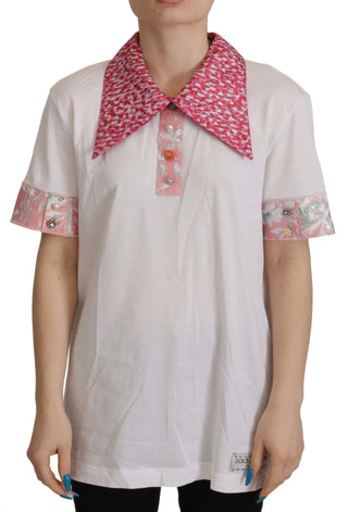 Elegant Collared Polo T-shirt In Pristine White