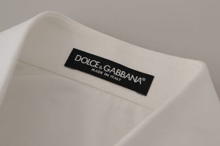 Elegant White Cotton Collared Shirt