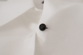 Elegant White Cotton Collared Shirt