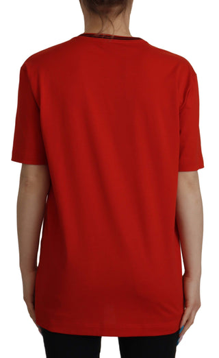 Radiant Red Cotton Logo Tee