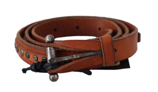 Elegant Leather Waist Belt In Brown