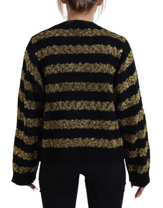 Elegant Black And Gold Crystal Sweater