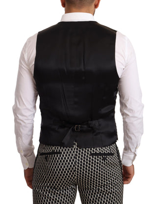 Elegant Martini Black Check Three-piece Suit