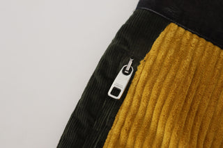 Elegant Black Tapered Trousers With Yellow Accent