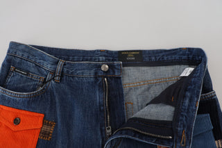 Chic Patchwork Cargo Denim Jeans