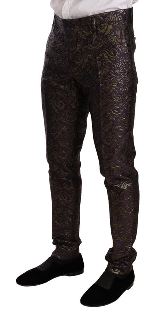 Exquisite Purple Brocade Three Piece Suit