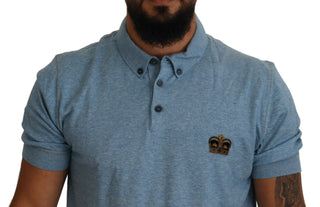 Blue Gold Crown Short Sleeve Polo  T-shirt