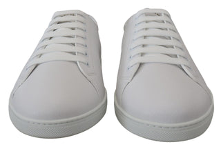 Italian Leather White Low-Top Sneakers