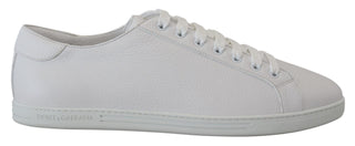 Italian Leather White Low-Top Sneakers