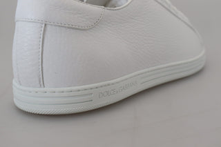 Italian Leather White Low-Top Sneakers