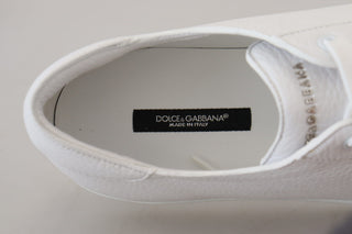 Italian Leather White Low-Top Sneakers