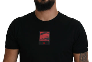 Elegant Black Cotton Crew Neck Tee