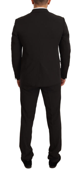 Elegant Black Slim Fit Two-piece Suit