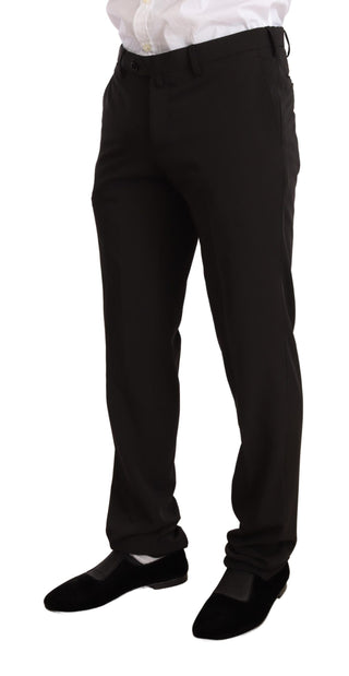 Elegant Black Slim Fit Two-piece Suit