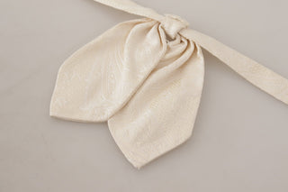 Elegant Silk Bow Tie In Pristine White