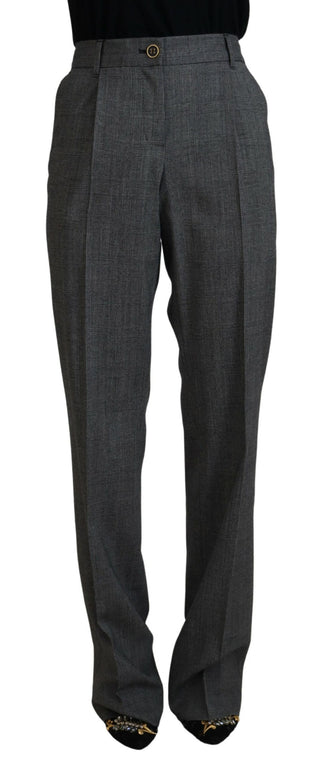 High-waist Plaid Virgin Wool Pants