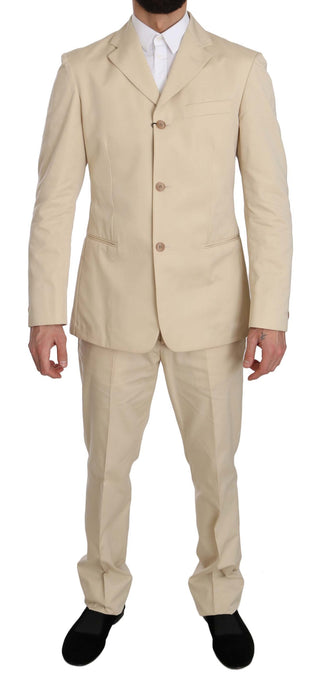 Beige Two-piece Suit With Classic Elegance