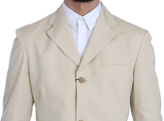 Beige Two-piece Suit With Classic Elegance