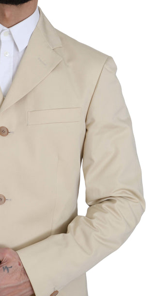 Beige Two-piece Suit With Classic Elegance