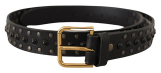 Elegant Leather Belt With Logo Engraved Buckle