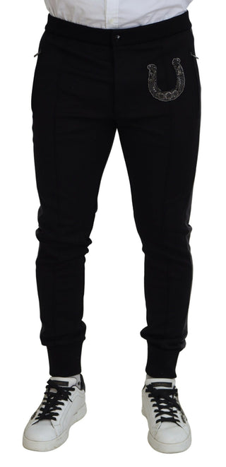 Elegant Black Jogger Pants In Luxe Wool Blend