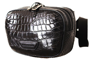 Elegant Caiman Leather Fanny Waist Pouch