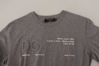 Gray Logo Cotton Top Exclusive T-shirt