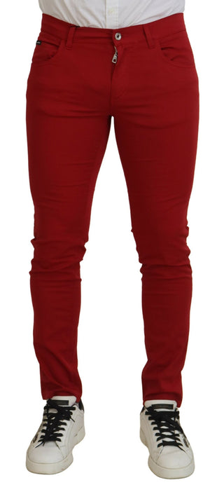 Elegant Skinny Red Denim Jeans