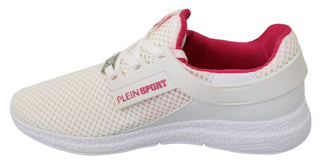 Chic White Becky Sneakers With Pink Accents