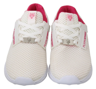 Chic White Becky Sneakers With Pink Accents