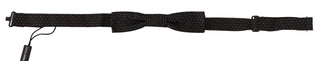 Elegant Black And White Silk Bow Tie