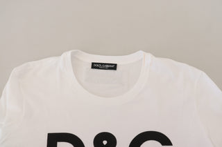 Chic White Cotton Logo Tee