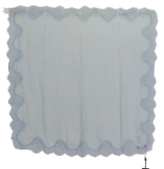 Light Blue Lace Silk Shawl Square Wrap Scarf