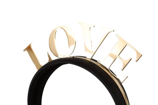 Elegant Black Gold Love Diadem Headband