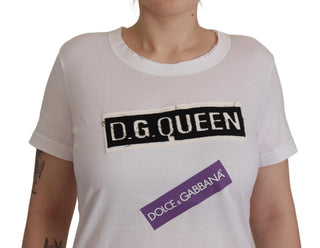 Elegant White Cotton DG Queen Tee