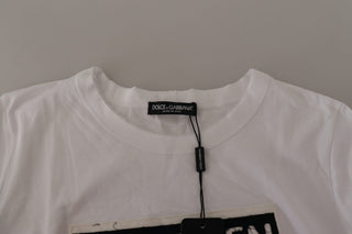 Elegant White Cotton DG Queen Tee