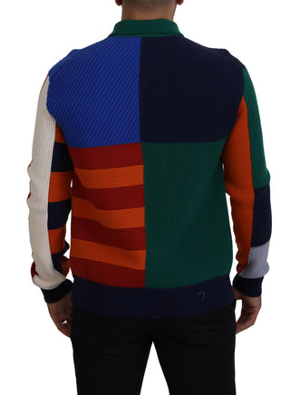 Pullover Sweater In Multicolor Stripes