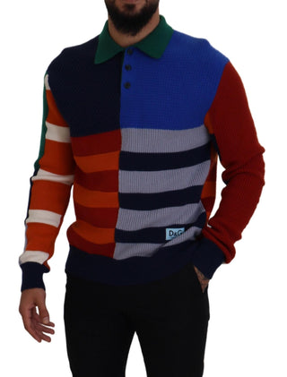 Pullover Sweater In Multicolor Stripes